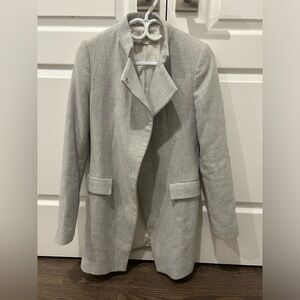 Zara Gray Blazer Classic Suit Jacket